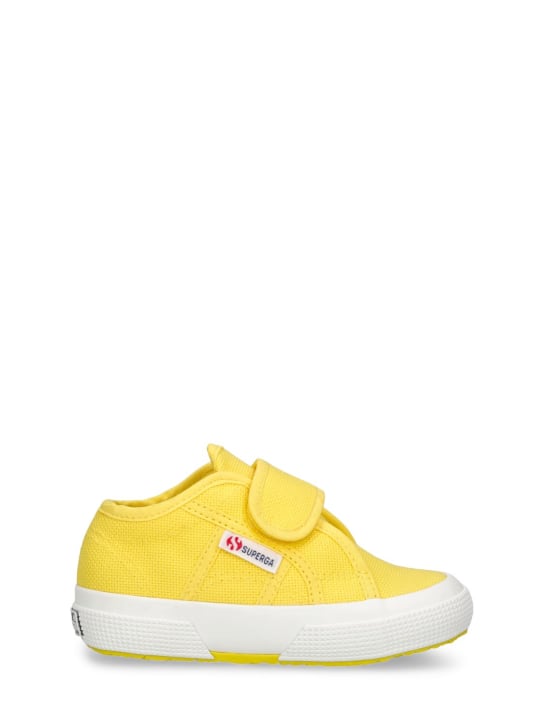 Superga: 2750-Bstrap cotton canvas sneakers - Yellow - kids-girls_0 | Luisa Via Roma