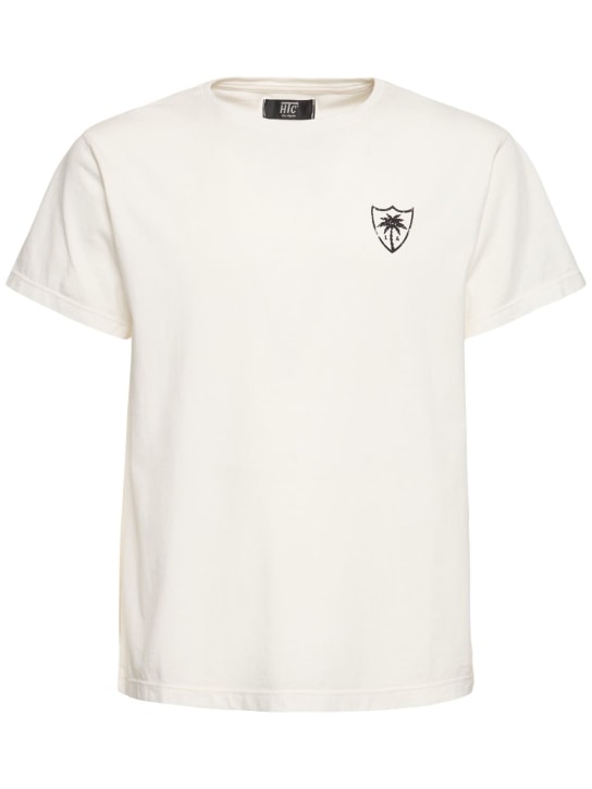 HTC Los Angeles: T-shirt en jersey de coton imprimé Hollywood - Blanc - men_0 | Luisa Via Roma