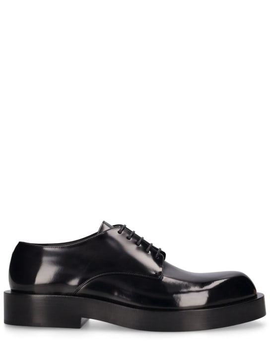 Jil Sander: Leather lace-up derby shoes - Black - men_0 | Luisa Via Roma