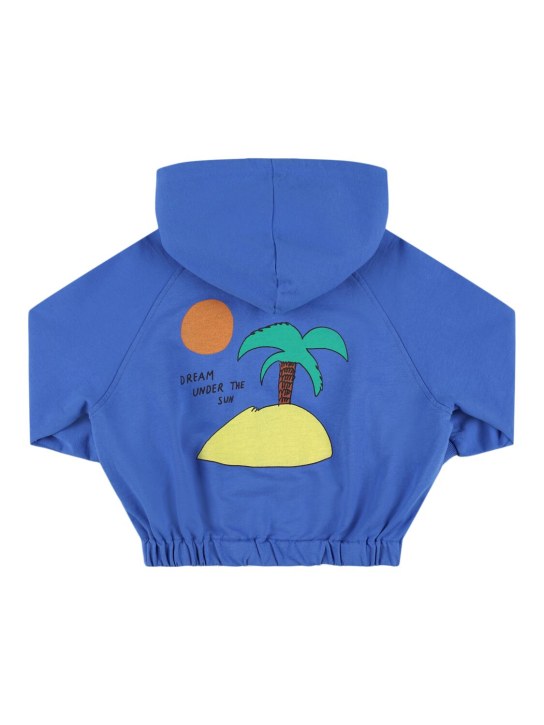 Jellymallow: Logo cotton hoodie - Blue - kids-girls_0 | Luisa Via Roma