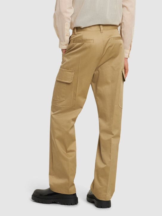 Versace: Cotton gabardine cargo pants - Beige - men_2 | Luisa Via Roma
