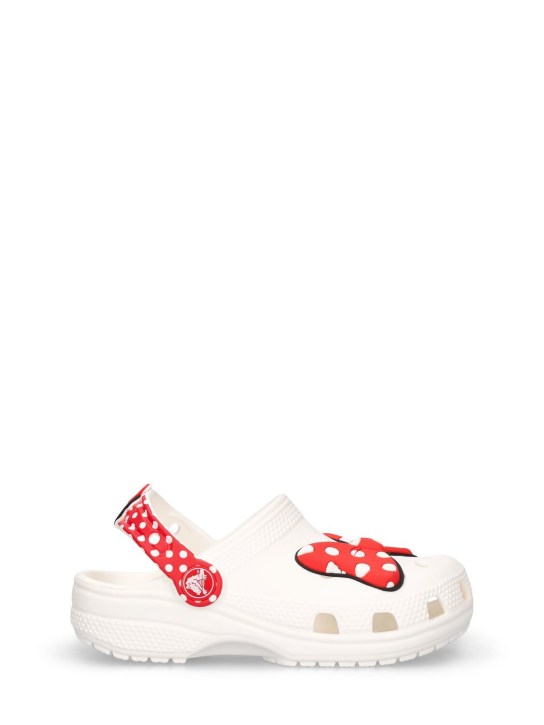 Crocs: Minnie印花橡胶凉鞋 - 白色 - kids-girls_0 | Luisa Via Roma