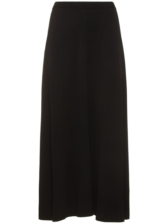 Toteme: 光滑粘胶纤维平纹针织长款半身裙 - 黑色 - women_0 | Luisa Via Roma