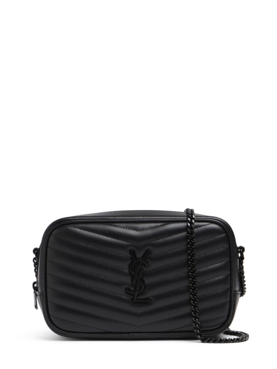 Saint Laurent: Mini Lou leather shoulder bag - Black - women_0 | Luisa Via Roma