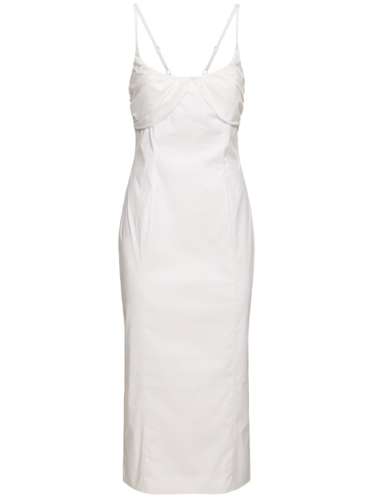 Rotate: Geralda ruched cup cotton midi dress - White - women_0 | Luisa Via Roma