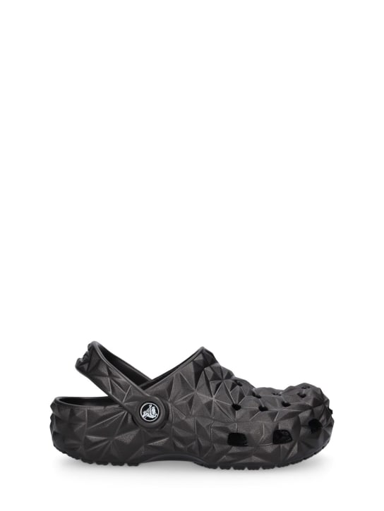 Crocs: 几何形状橡胶凉鞋 - 黑色 - kids-girls_0 | Luisa Via Roma