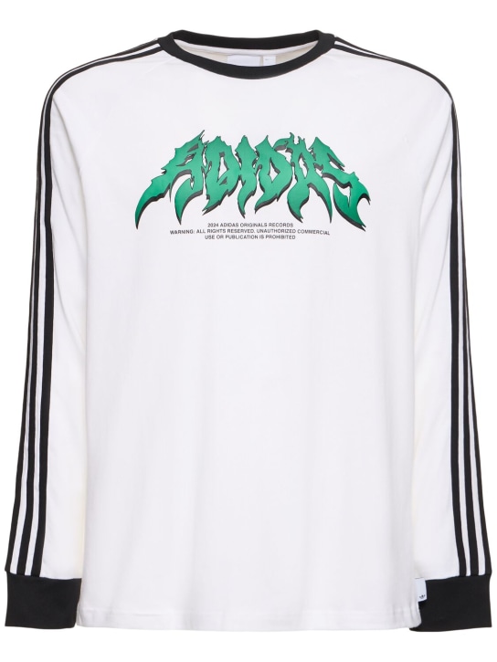 adidas Originals: Flames cotton long sleeve t-shirt - White/Black - men_0 | Luisa Via Roma