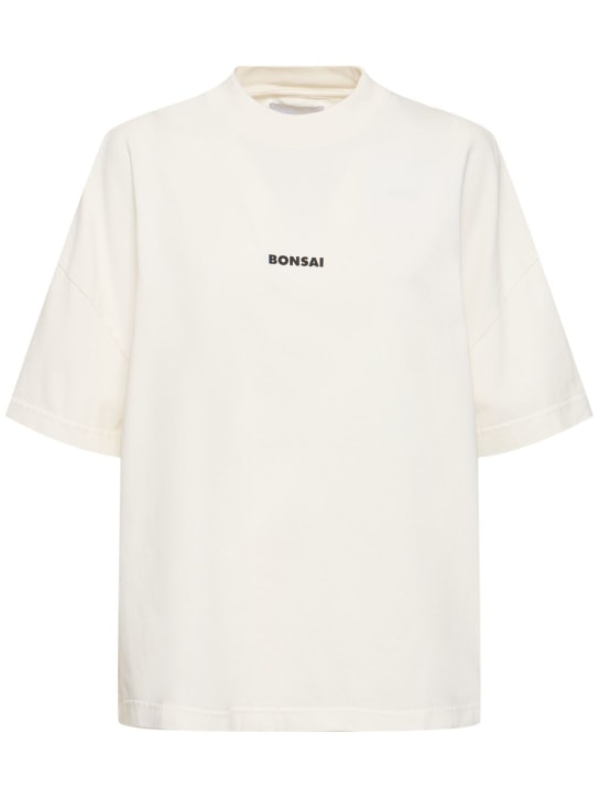 Bonsai: T-shirt oversize in cotone con logo - Bianco/Nero - women_0 | Luisa Via Roma