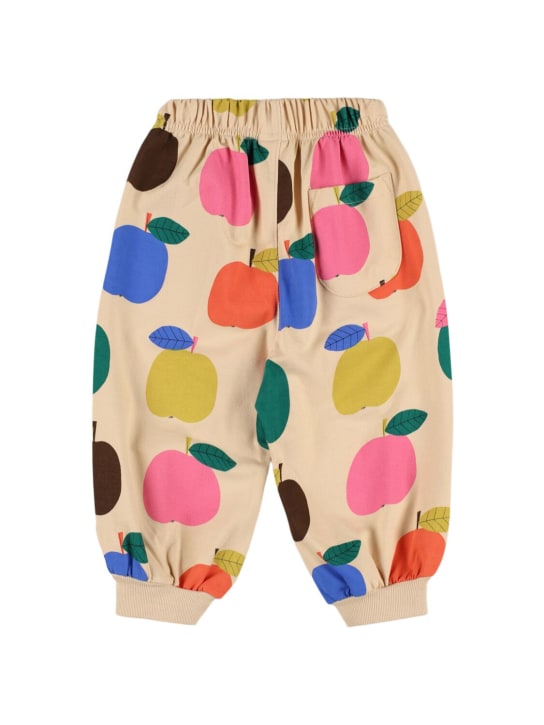 Jellymallow: Printed cotton sweatpants - Beige/Multi - kids-girls_1 | Luisa Via Roma