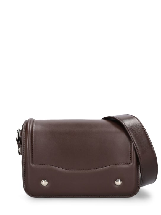 Lemaire: Mini Ransel glossy satchel leather bag - women_0 | Luisa Via Roma