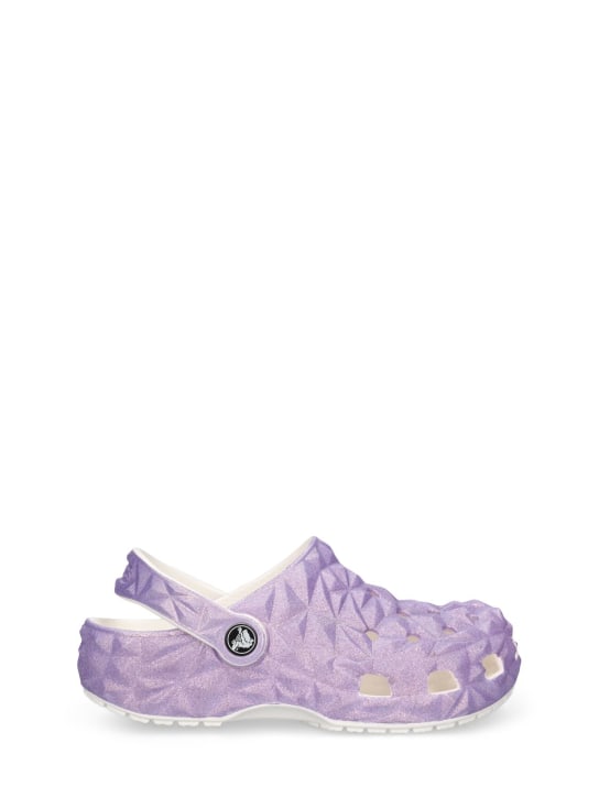 Crocs: Sabots en caoutchouc à motifs géométriques - Violet/Blanc - kids-girls_0 | Luisa Via Roma