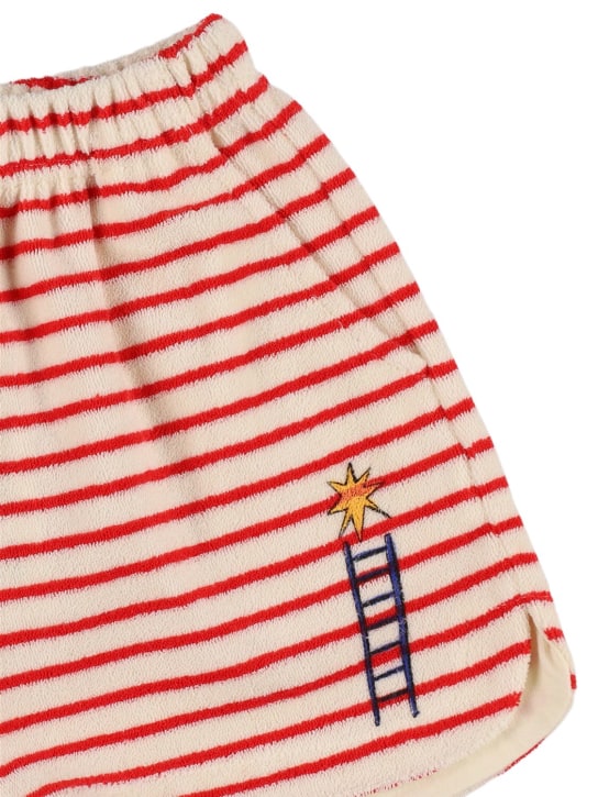 Jellymallow: Shorts in felpa di misto cotone stampato - Rosso - kids-girls_1 | Luisa Via Roma