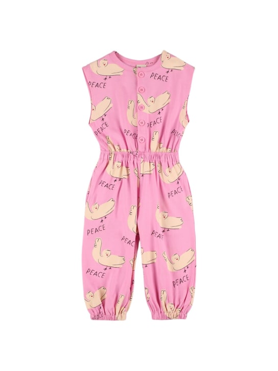 Jellymallow: Printed cotton overalls - Pink - kids-girls_0 | Luisa Via Roma