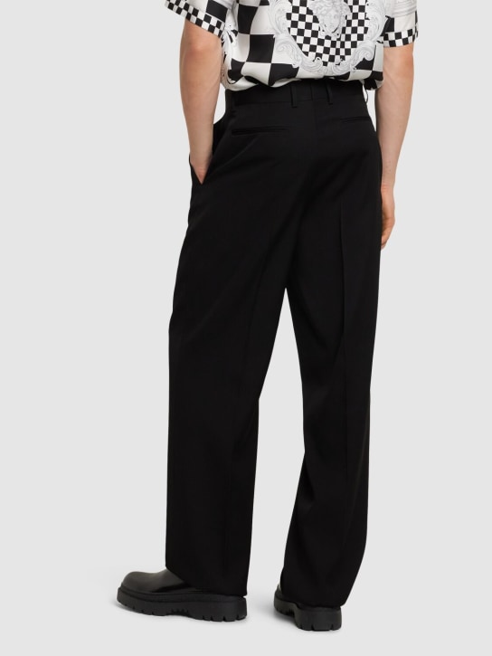 Versace: Tailored wool twill formal pants - Black - men_2 | Luisa Via Roma
