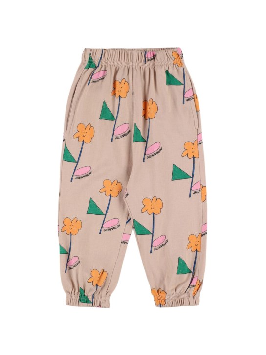 Jellymallow: Pantalones deportivos de algodón con estampado - Beige/Multicolor - kids-girls_0 | Luisa Via Roma