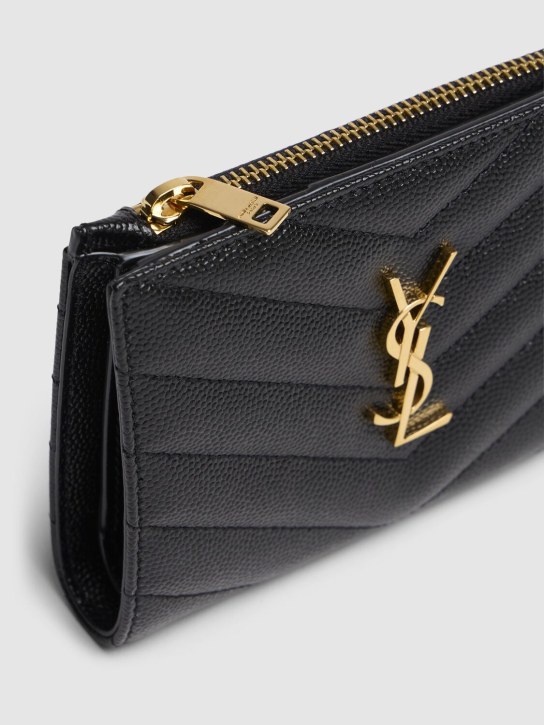 Saint Laurent: YSL leather wallet - Black - women_1 | Luisa Via Roma