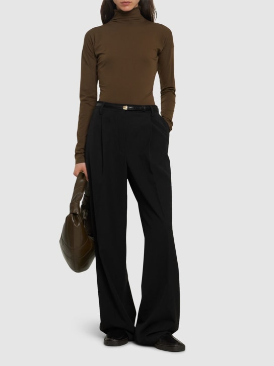 Lemaire: Cotton jersey top - Brown - women_1 | Luisa Via Roma