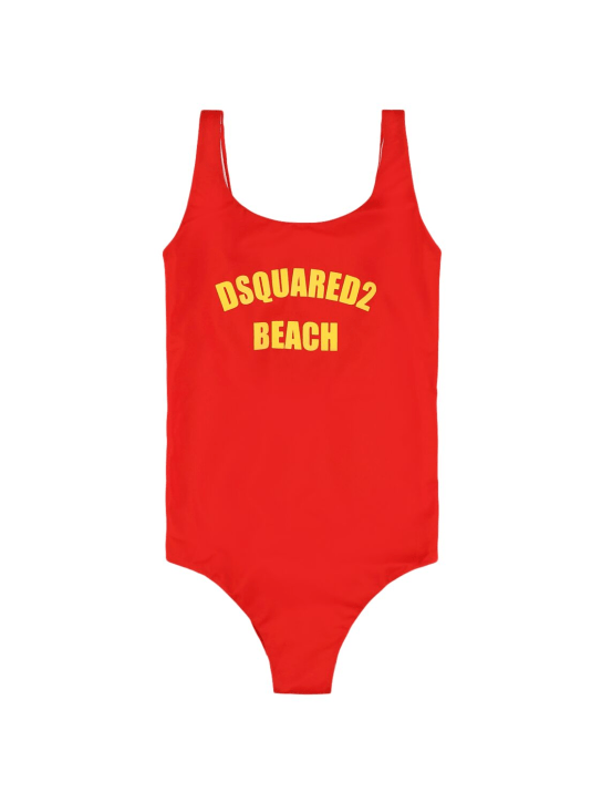Dsquared2: Lycra one piece swimsuit - Red - kids-girls_0 | Luisa Via Roma