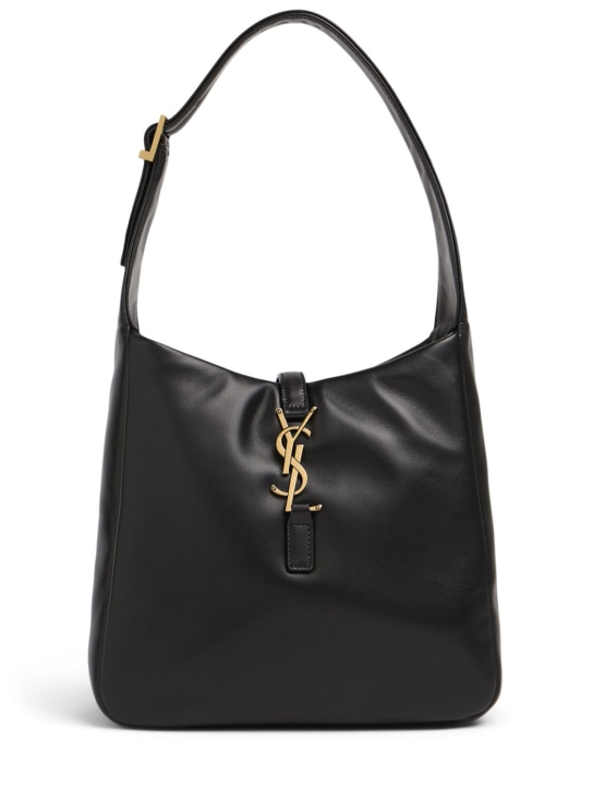 Saint Laurent: Small Le 5 à 7 leather shoulder bag - Black - women_0 | Luisa Via Roma