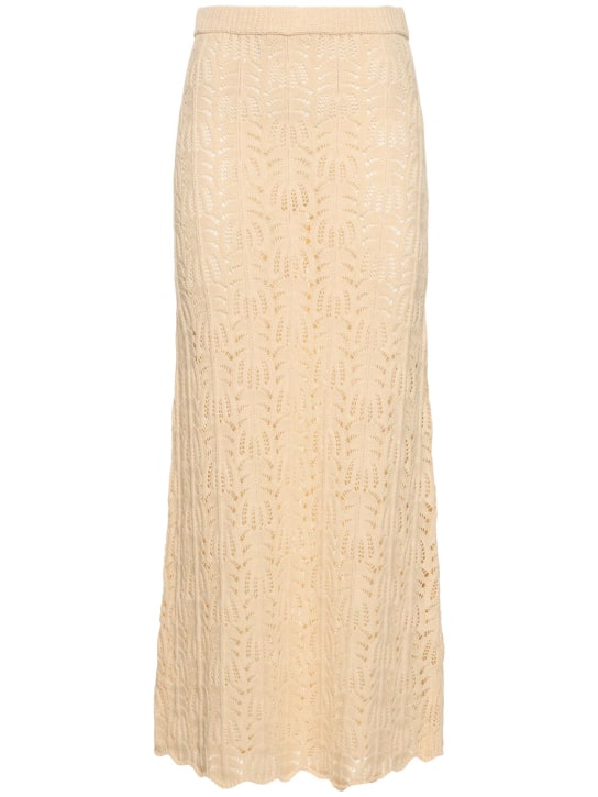 The Garment: Jupe longue en crochet de coton et lin Egypt - Blanc Laiteux - women_0 | Luisa Via Roma