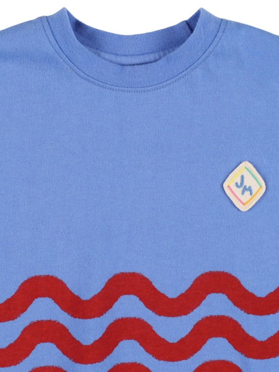 Jellymallow: 棉质平纹针织T恤 - 蓝色 - kids-girls_1 | Luisa Via Roma