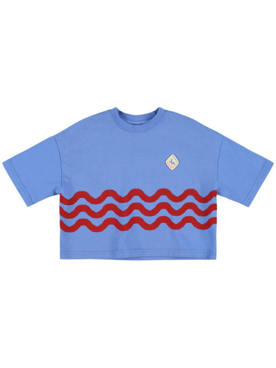 Jellymallow: 棉质平纹针织T恤 - 蓝色 - kids-boys_0 | Luisa Via Roma