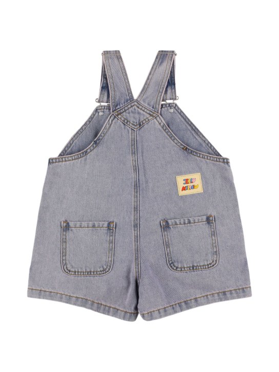 Jellymallow: Cotton denim overalls - Light Blue - kids-girls_1 | Luisa Via Roma