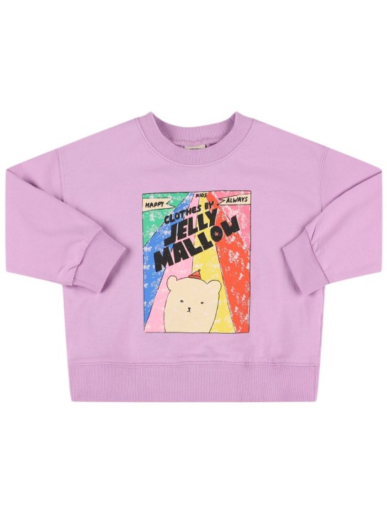 Jellymallow: Cotton crewneck sweatshirt - Light Purple - kids-boys_0 | Luisa Via Roma