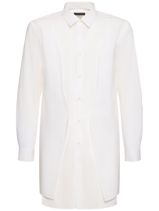 Comme des Garçons Homme Plus: Cotton poplin shirt - Beyaz - men_0 | Luisa Via Roma