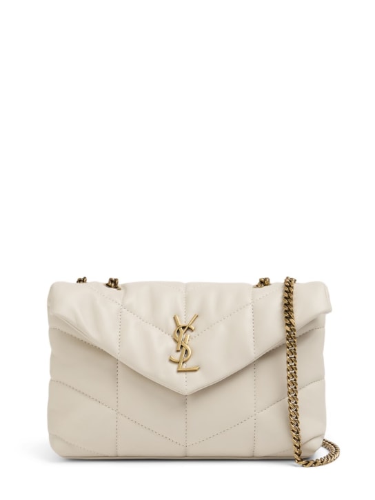 Saint Laurent: Puffer Toy quilted leather shoulder bag - Crema Soft - women_0 | Luisa Via Roma