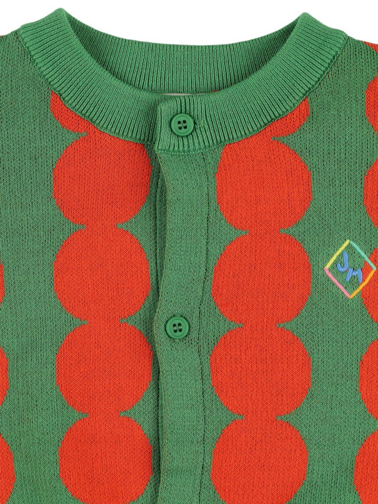 Jellymallow: Cotton knit cardigan - Green - kids-boys_1 | Luisa Via Roma