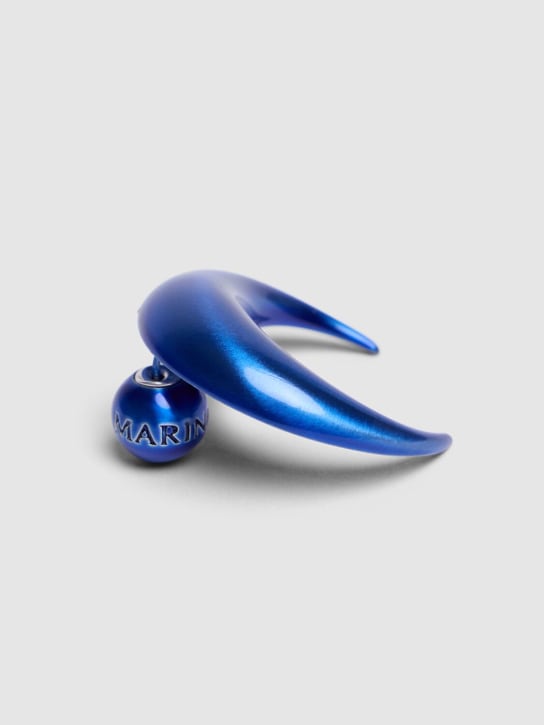 Marine Serre: Regenerated tin moon stud mono earring - Blue - women_1 | Luisa Via Roma