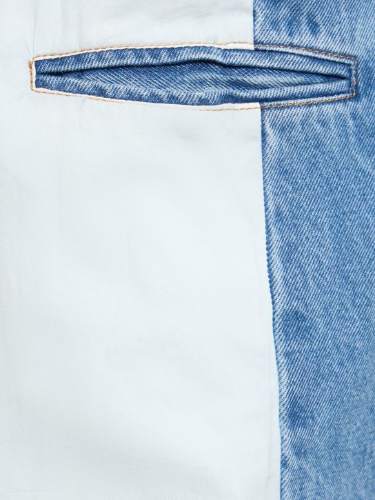 Wales Bonner: Eternity cotton denim blazer - Light Blue - men_5 | Luisa Via Roma