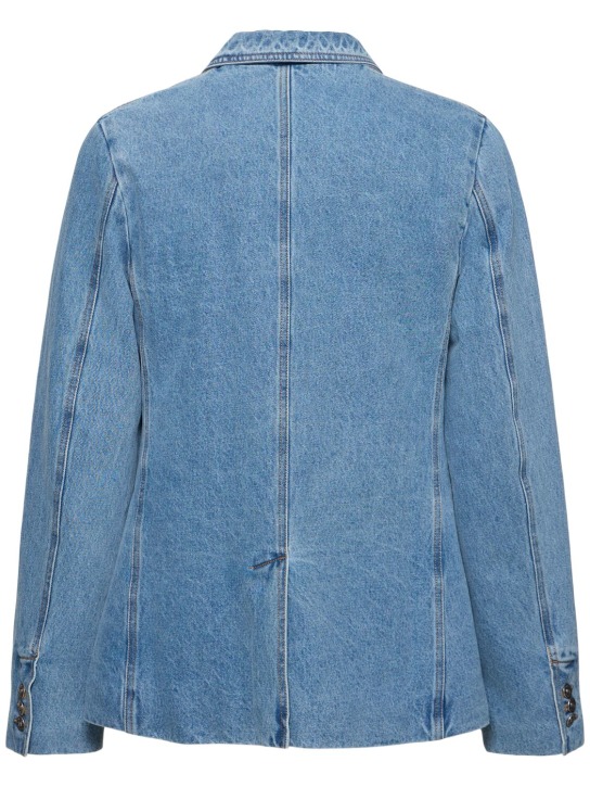 Wales Bonner: Eternity cotton denim blazer - Light Blue - men_4 | Luisa Via Roma
