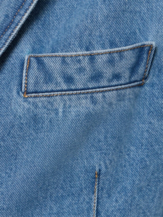 Wales Bonner: Eternity cotton denim blazer - Light Blue - men_3 | Luisa Via Roma