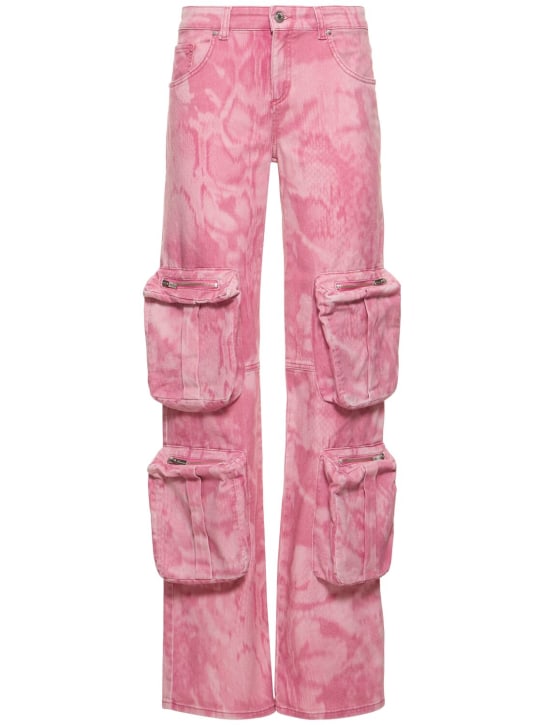 Blumarine: 印花工装牛仔裤 - 多色/粉色 - women_0 | Luisa Via Roma