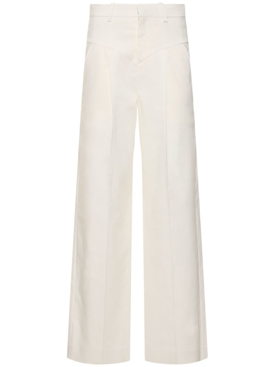 Isabel Marant: Staya hemp blend pants - White - women_0 | Luisa Via Roma