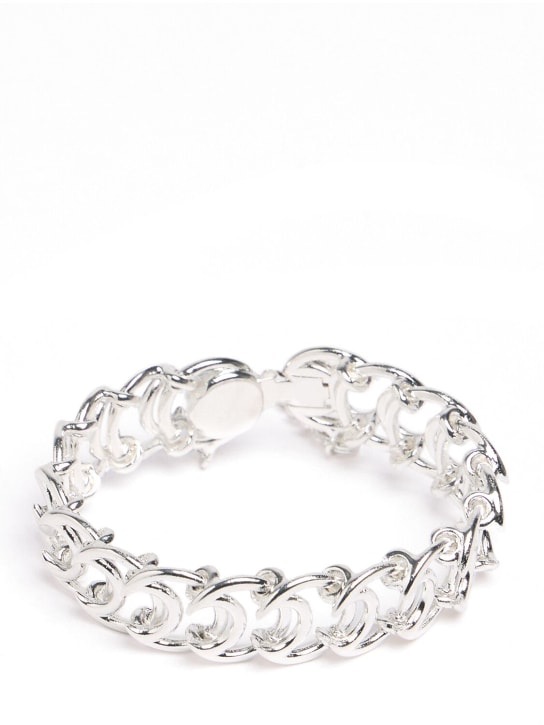 Marine Serre: Regenerated tin moon chain bracelet - Silver - women_0 | Luisa Via Roma