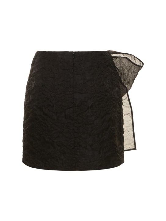 Cecilie Bahnsen: Gigi matelassé bow mini skirt - Black - women_4 | Luisa Via Roma