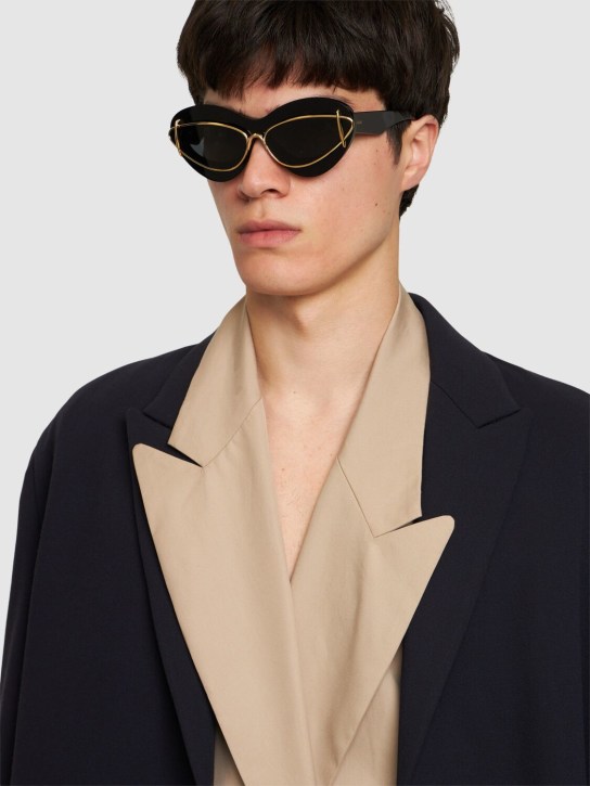 Loewe: Double Frame acetate sunglasses - Black - men_2 | Luisa Via Roma