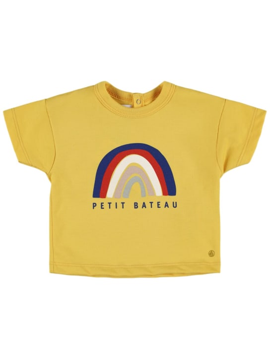 Petit Bateau: T-shirt en coton imprimé - Jaune - kids-girls_0 | Luisa Via Roma