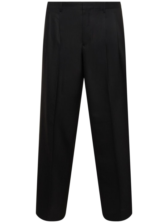 SUNFLOWER: Pantalon ample en laine à plis - Noir - men_0 | Luisa Via Roma