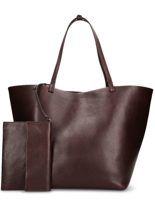 The Row: XL Park vegetable tanned leather tote - Brown - men_1 | Luisa Via Roma
