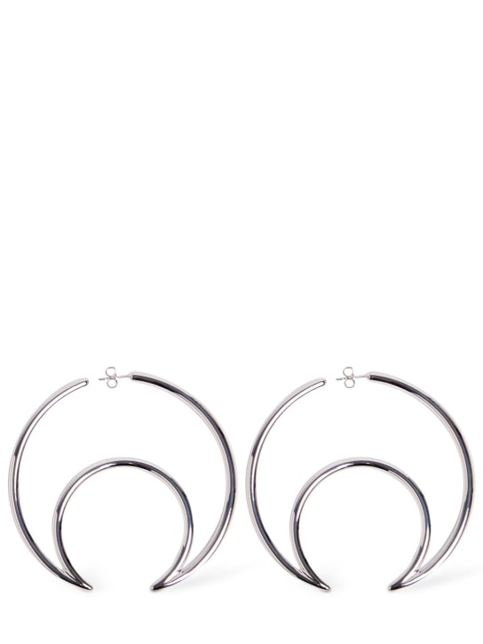 Marine Serre: Moon hoop earrings - Gümüş - women_0 | Luisa Via Roma
