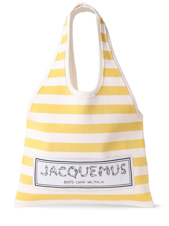 Jacquemus: Le Tote Marcel帆布沙滩包 - Multi/yellow - women_0 | Luisa Via Roma