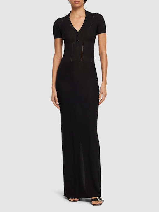 Jacquemus: La Robe Yauco knit midi polo dress - women_1 | Luisa Via Roma