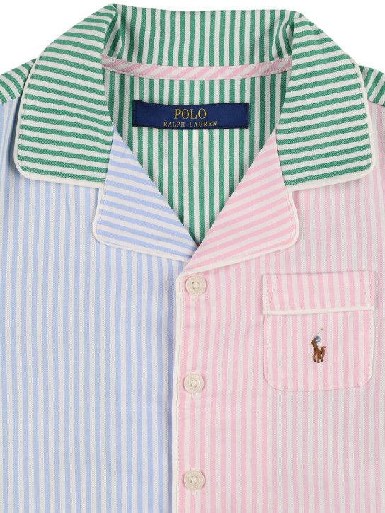 Ralph Lauren: Striped cotton shirt & shorts - Multicolor - kids-boys_1 | Luisa Via Roma