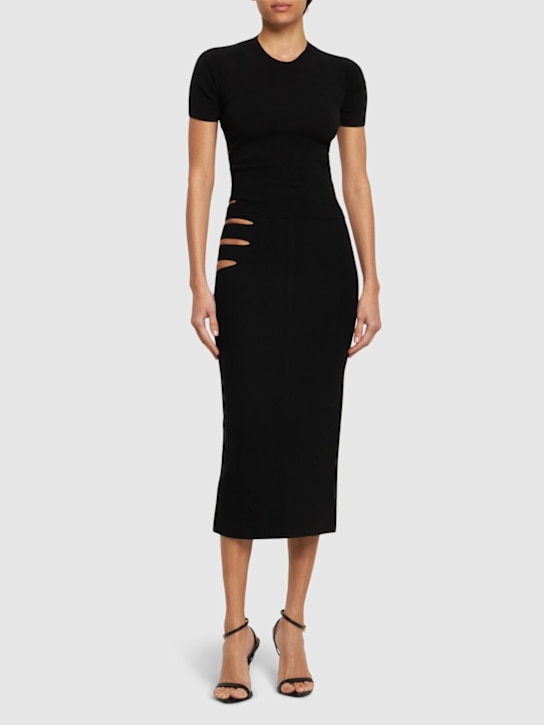 Alessandro Vigilante: Viscose blend knit midi skirt - women_1 | Luisa Via Roma
