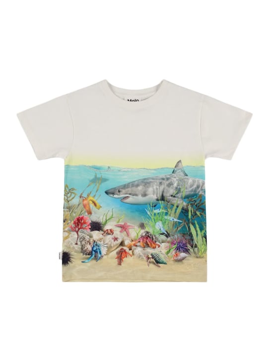 Molo: Camiseta de algodón orgánico estampada - Multicolor - kids-boys_0 | Luisa Via Roma