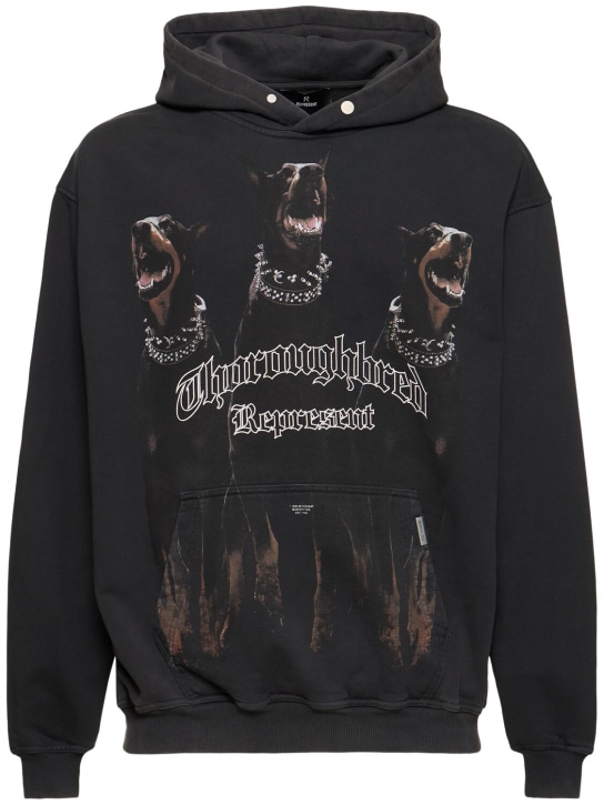 Represent: Thoroughbred hoodie - Vintage Black - men_0 | Luisa Via Roma